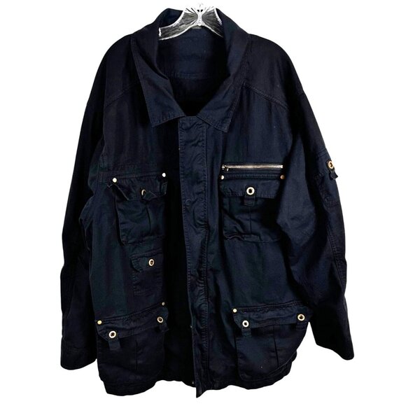 Boulder Creek Vintage 4XL Big  Black Military Style Jacket With Multiple Pockets - Picture 1 of 15